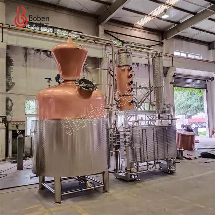 3000L Copper Brandy Pot Still With Whiskey/Brandy Helmet And Jacketed Kettle